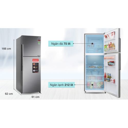 Tủ lạnh Sharp inverter 314 lít SJ-X316E-DS